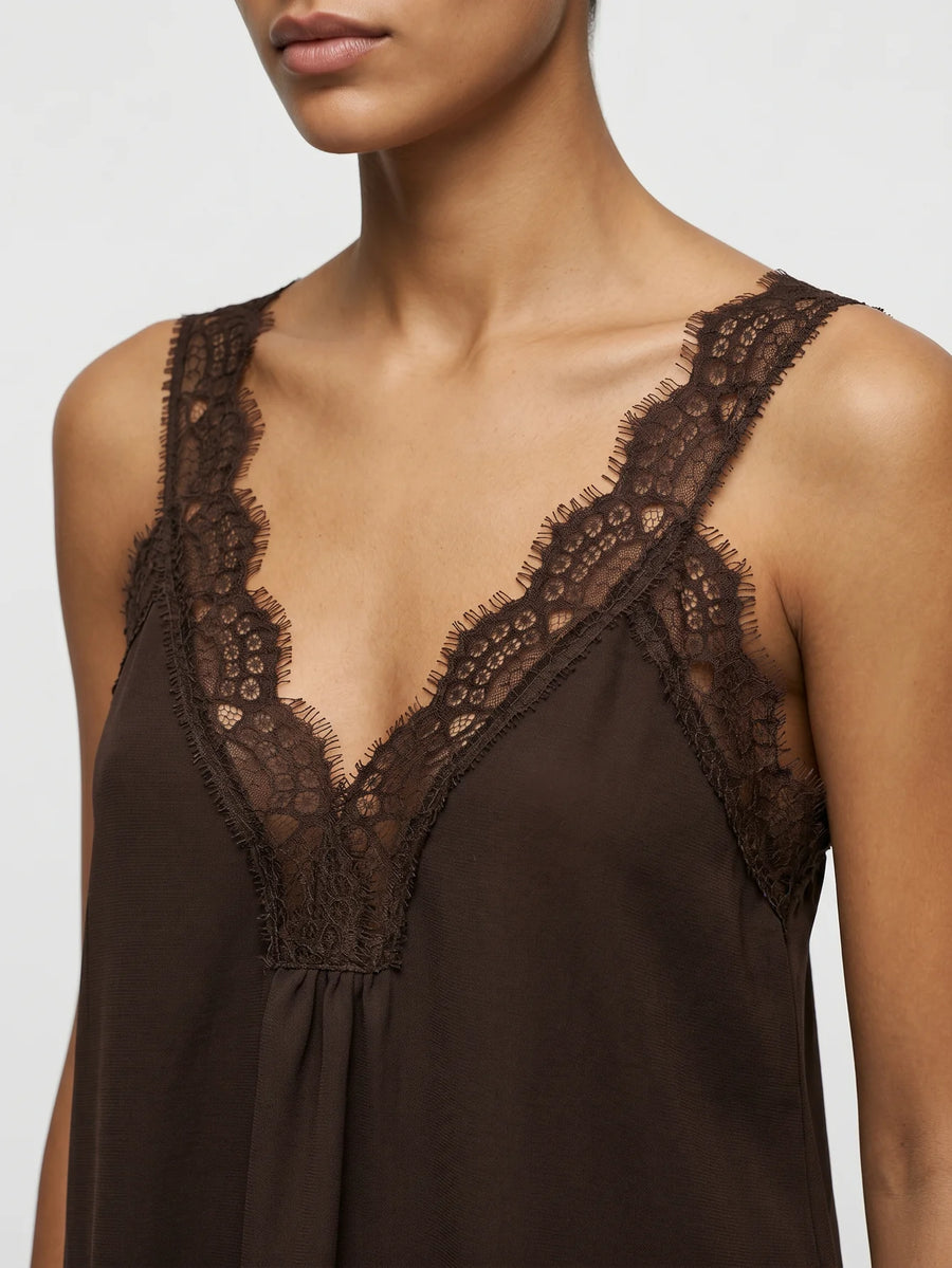 Top Caraco col V dentelle