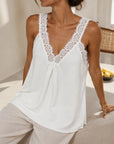 Top Caraco col V dentelle