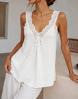 Top Caraco col V dentelle