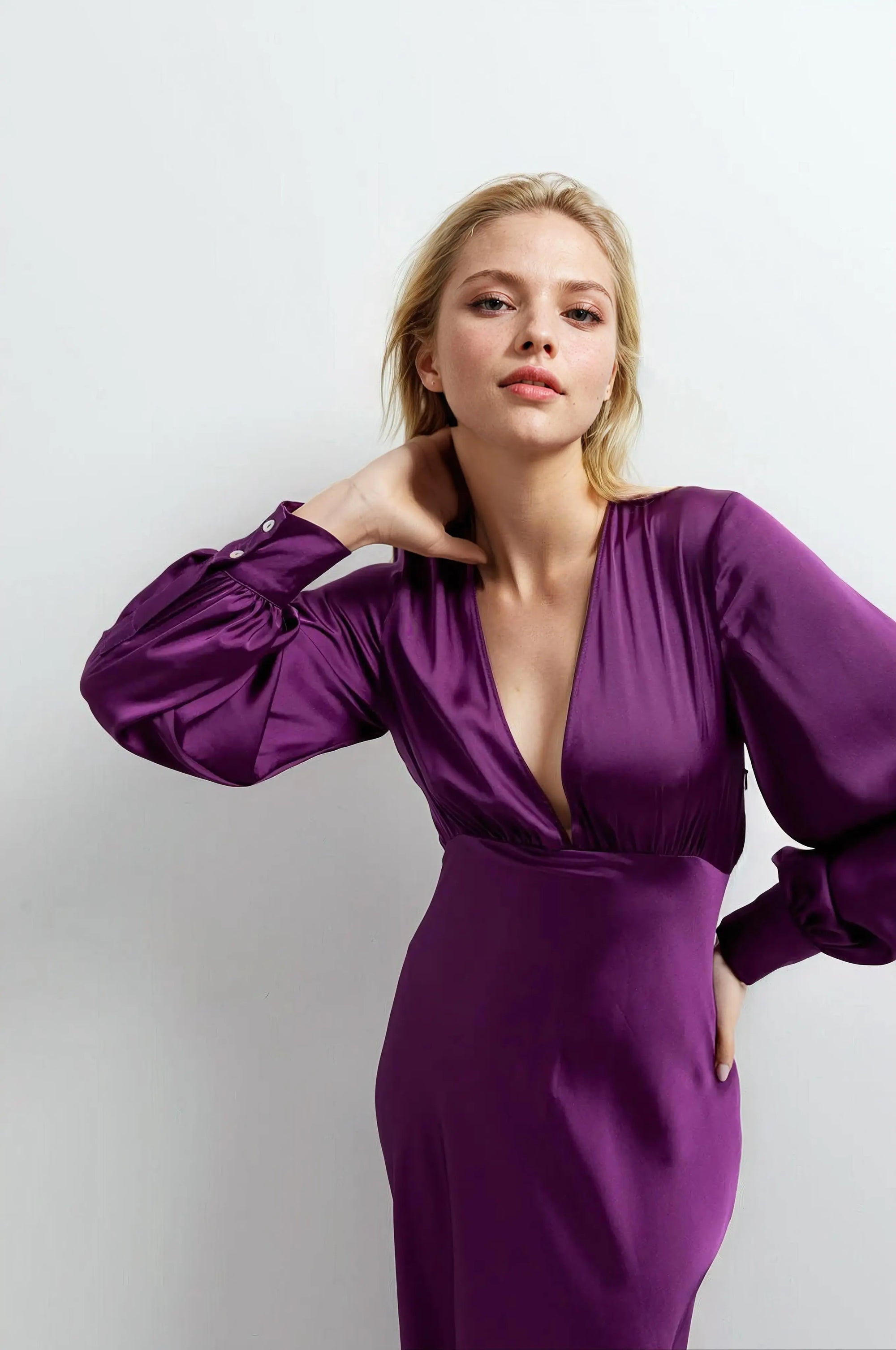 Robe midi satinée Sapiato