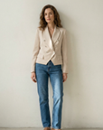 Blazer Double Poitrine Beige