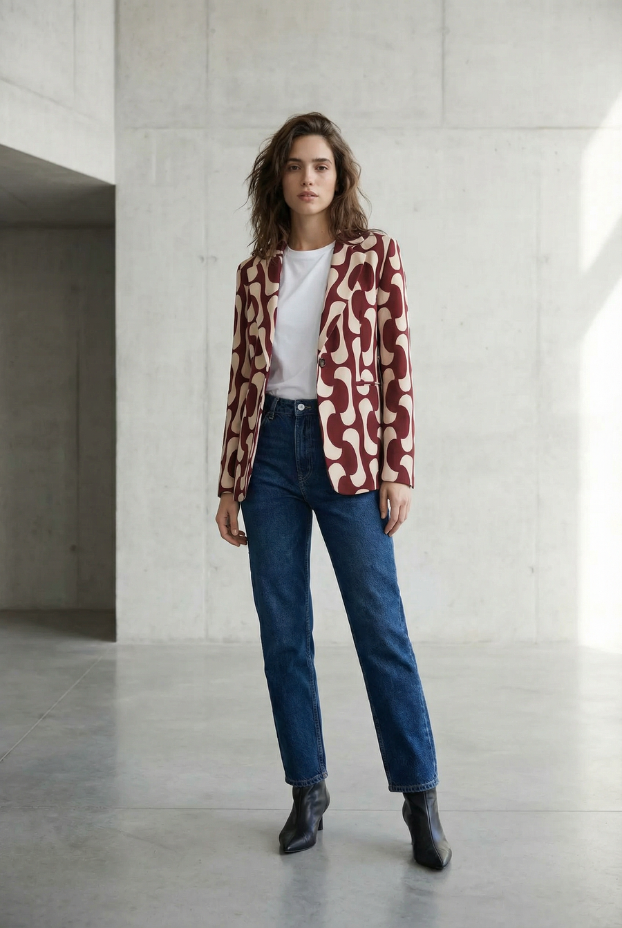 Blazer Motif Imprimé Graphique vue portée