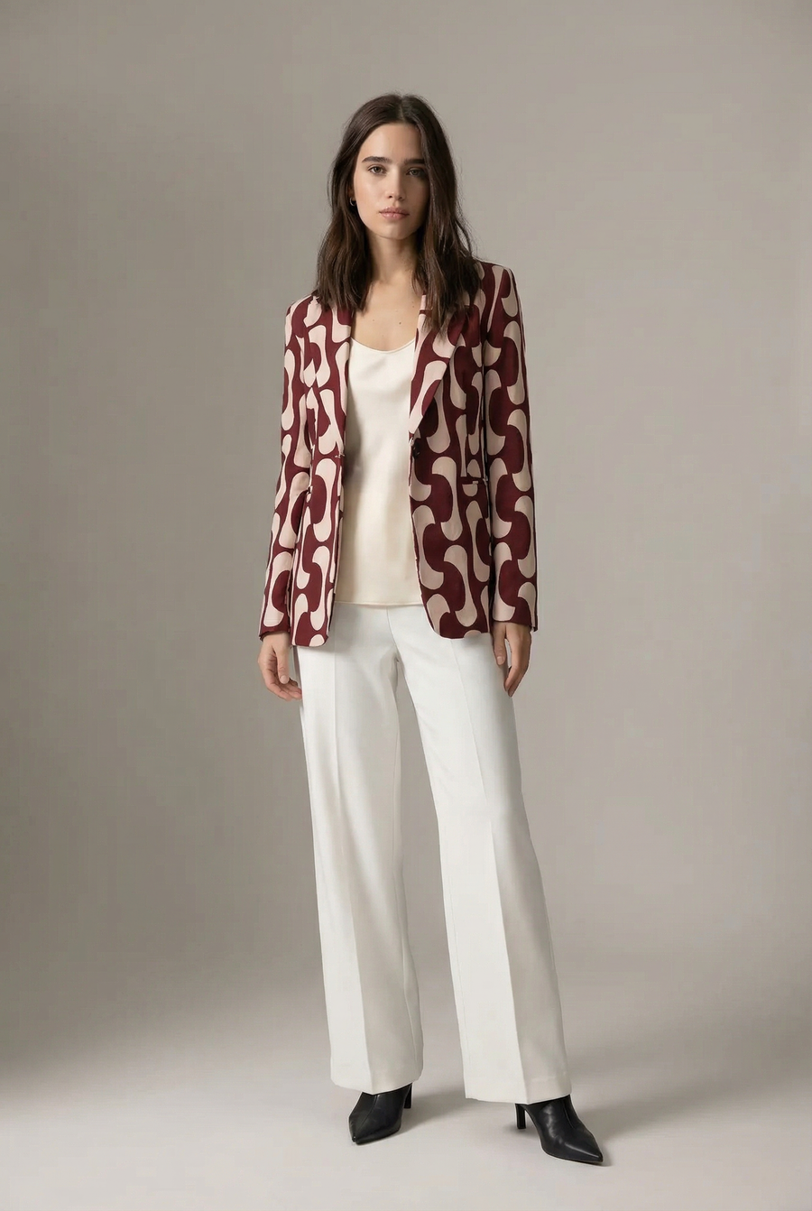 Blazer Motif Imprimé Graphique vue de profil