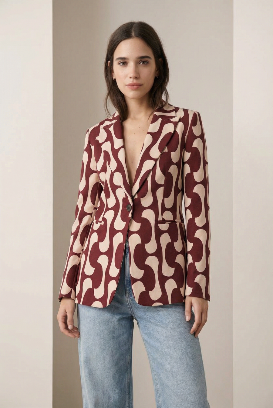 Blazer Motif Imprimé Graphique look complet