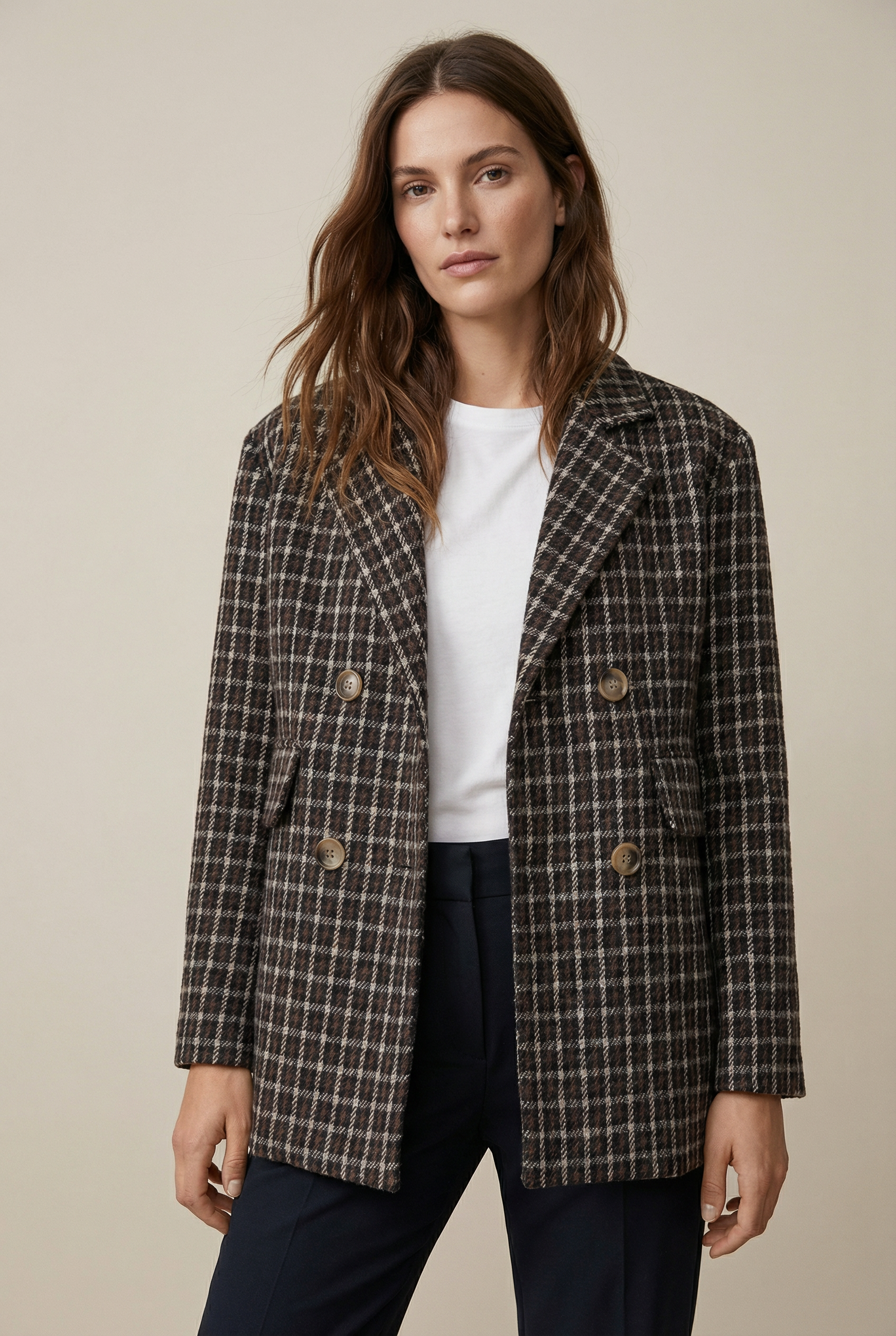 Blazer femme bordeaux et marron, coupe élégante