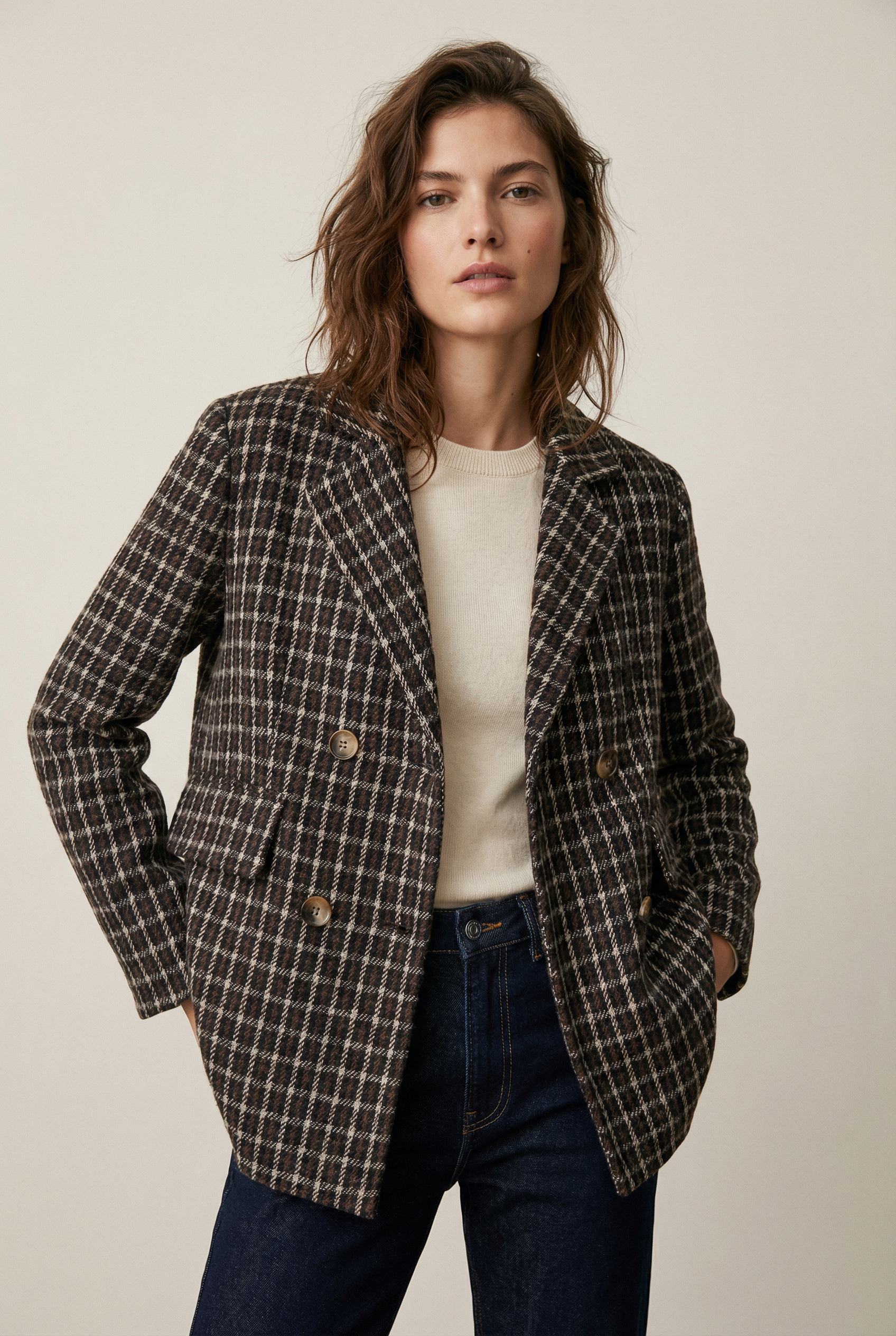 Blazer femme bordeaux et marron, coupe élégante