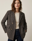 Blazer femme bordeaux et marron, coupe élégante