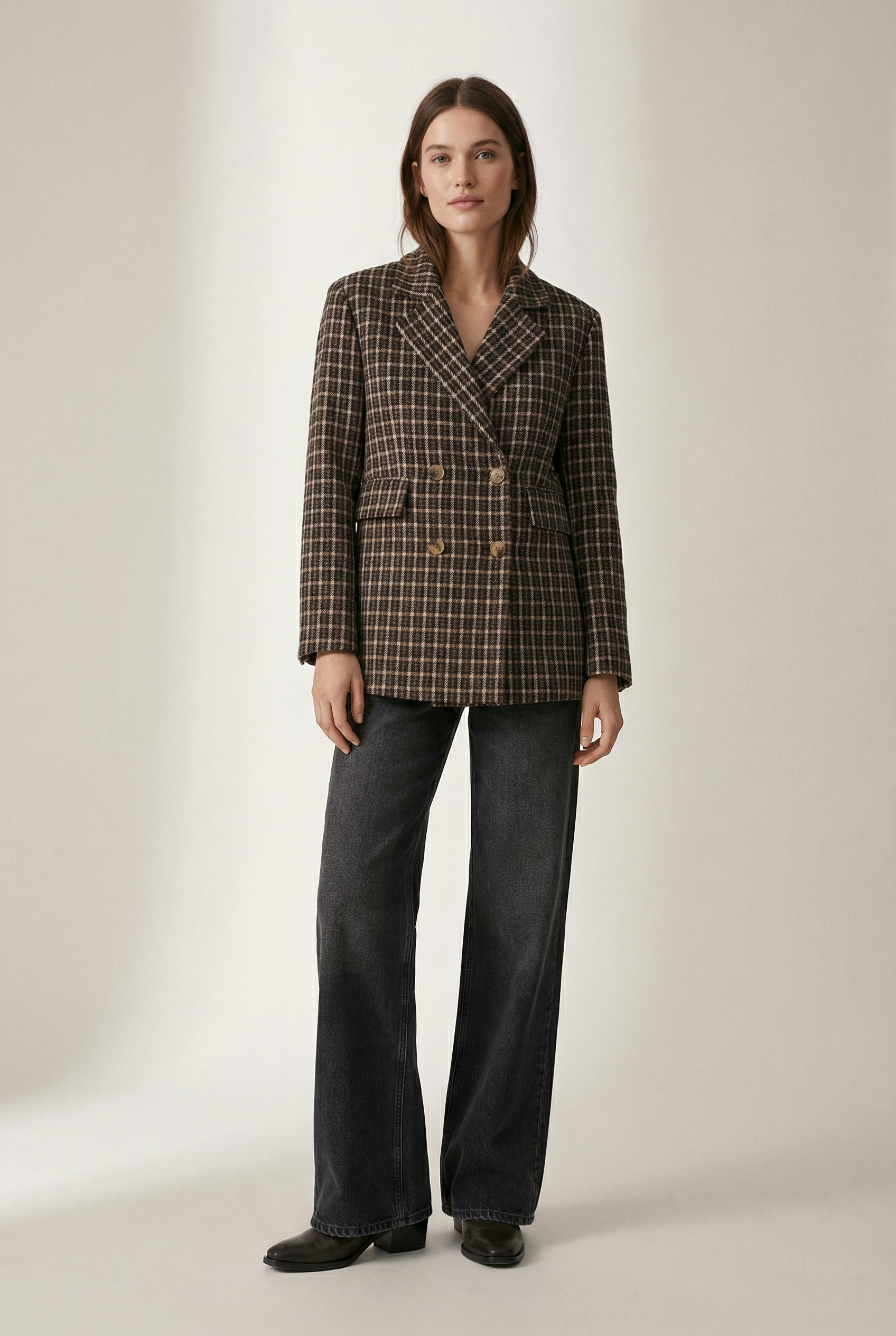 Blazer femme bordeaux et marron, coupe élégante