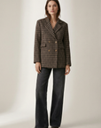 Blazer femme bordeaux et marron, coupe élégante