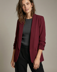 Blazer femme manches froncées élégant coupe droite structuré