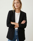 Blazer femme manches froncées élégant coupe droite structuré