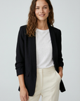 Blazer femme manches froncées élégant coupe droite structuré