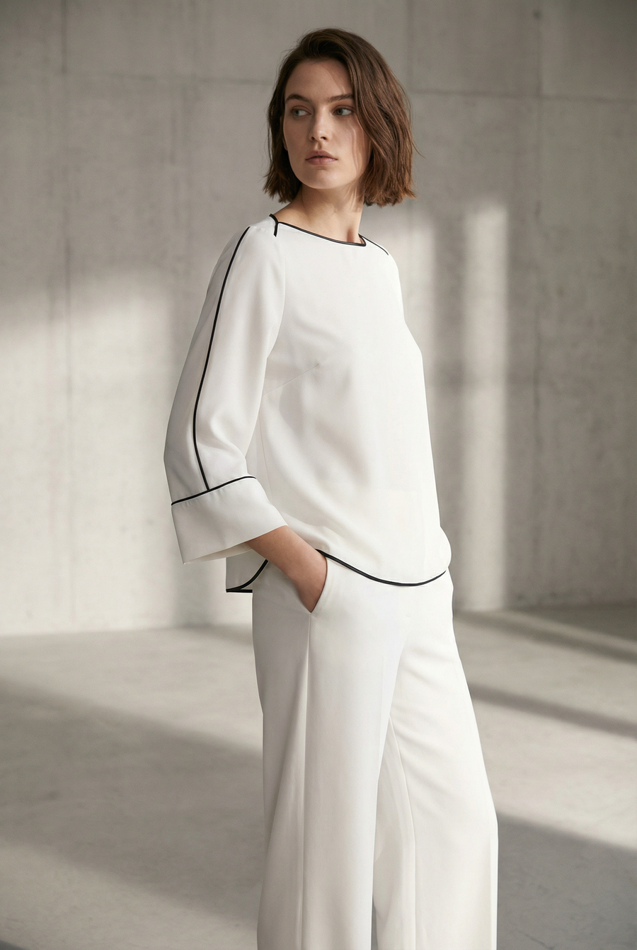 Blouse col bateau manches longues