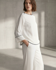 Blouse col bateau manches longues