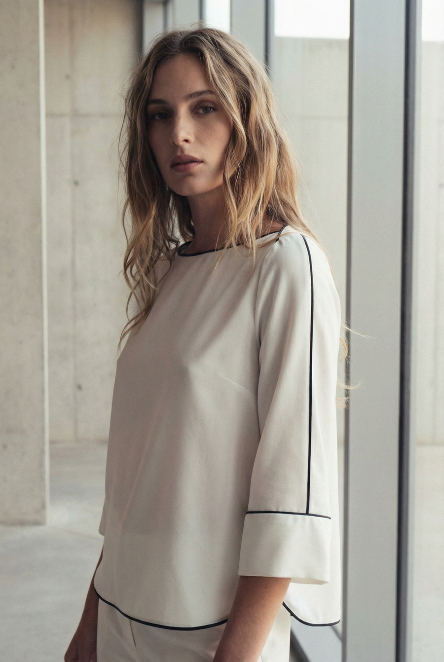 Blouse col bateau manches longues