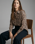 Camisa larga con estampado de leopardo para mujer, estampado animal oversize, de moda para un estilo elegante e informal