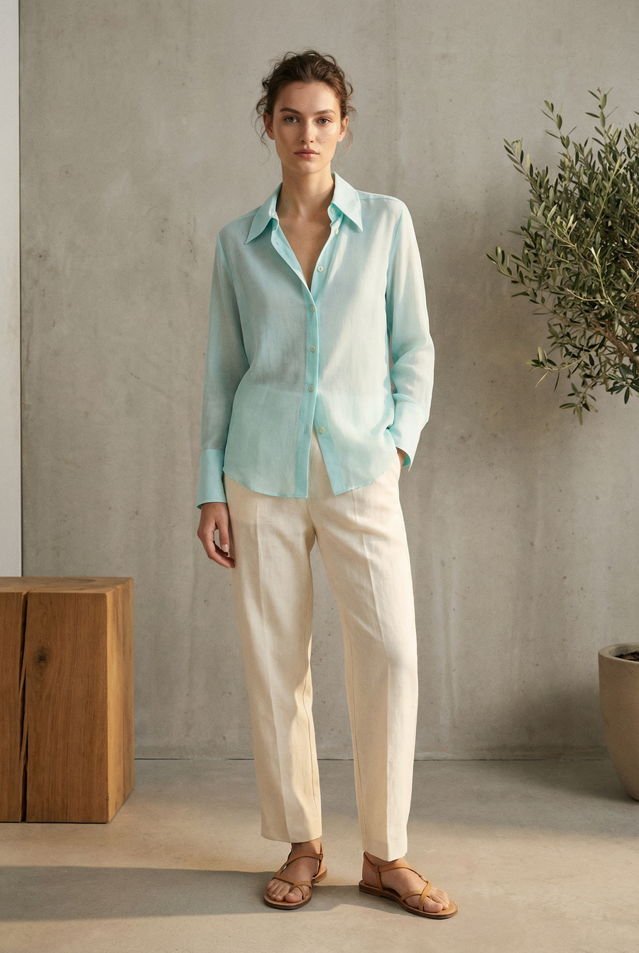Chemise Transparente Pour Femme - Élégante, Fluide Et Confortable, Idéale Pour Toutes Les Occasions vue principale