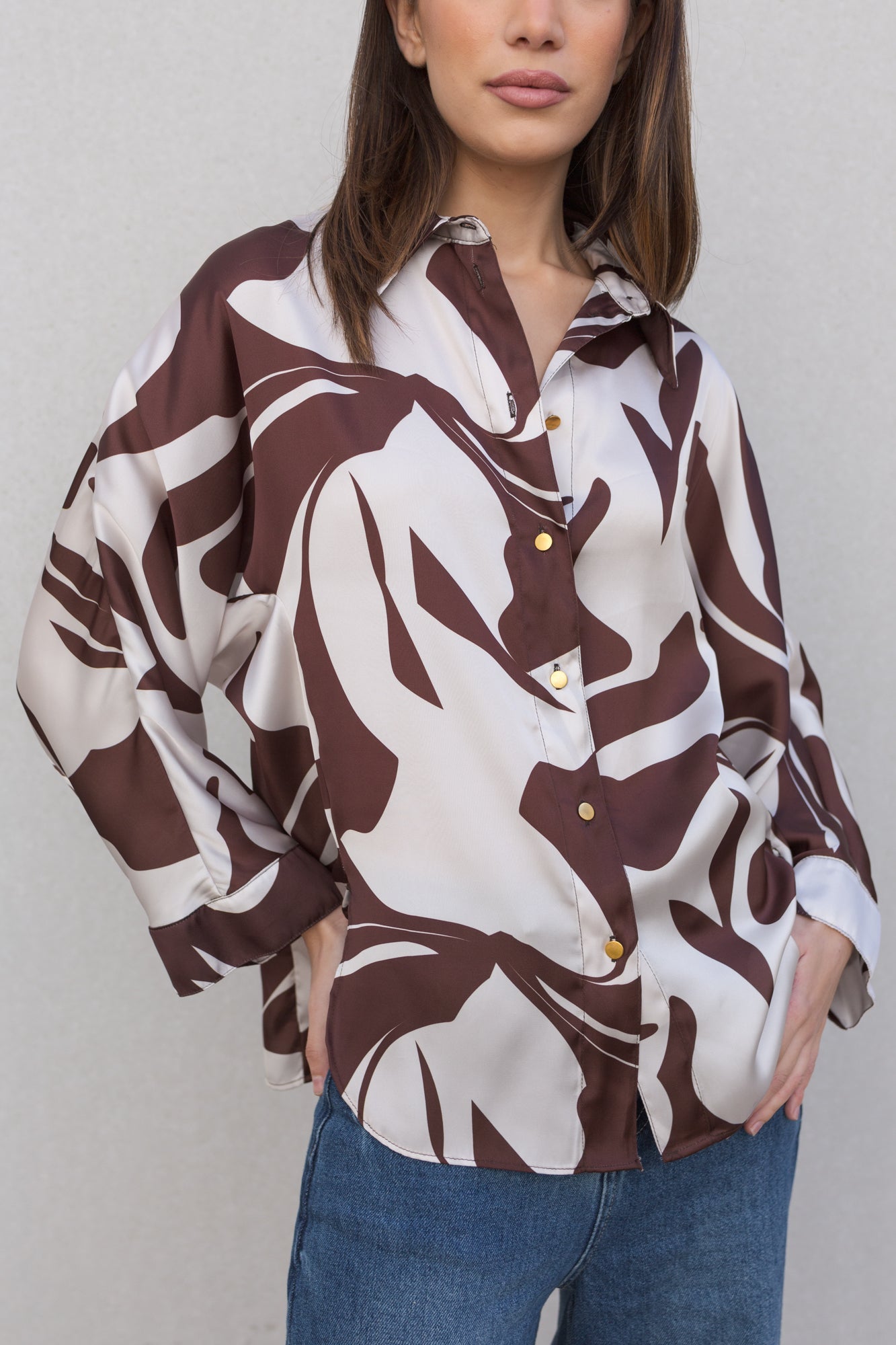 Chemise en satin imprimée Sapiato