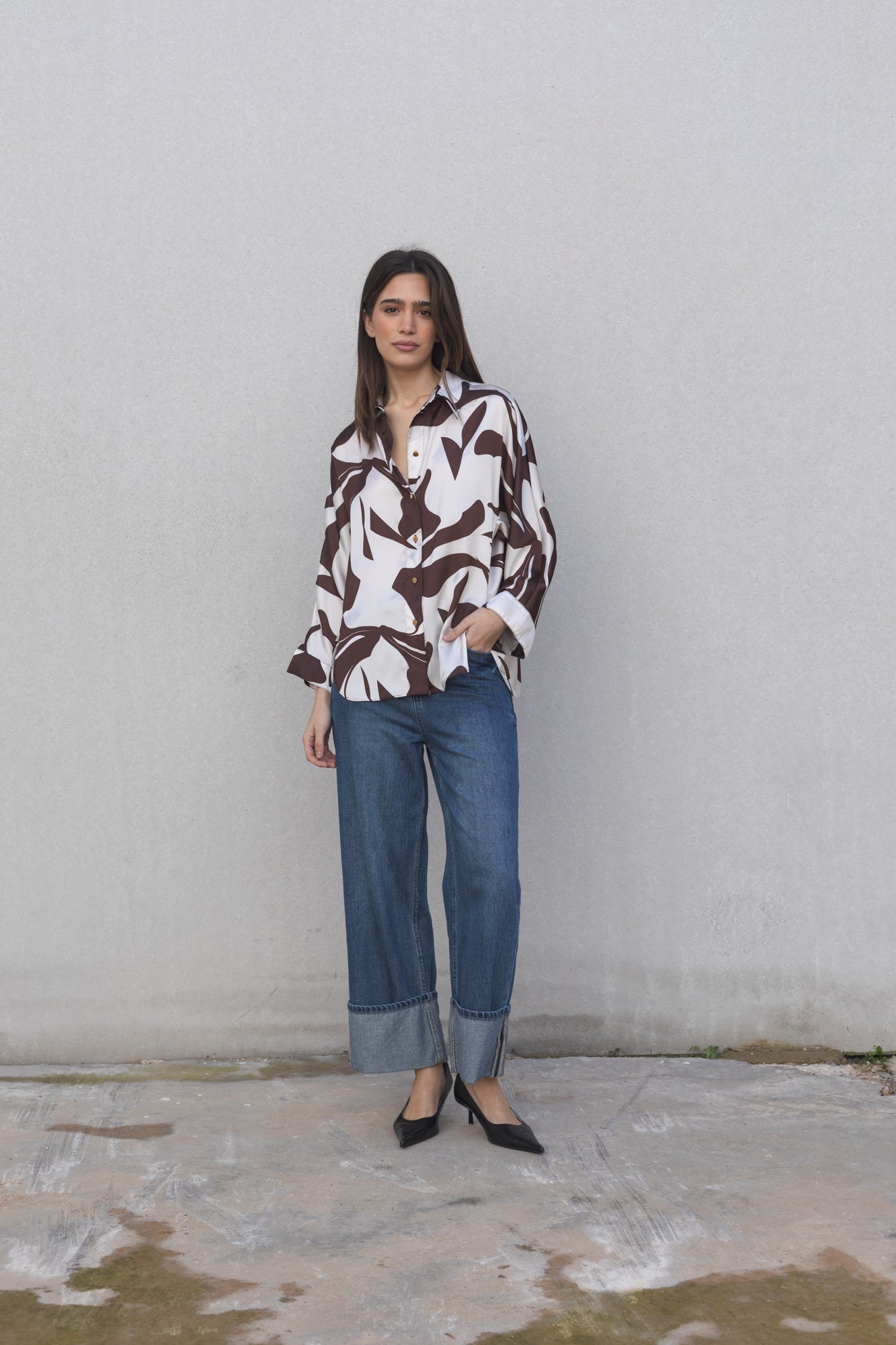 Chemise en satin imprimée Sapiato