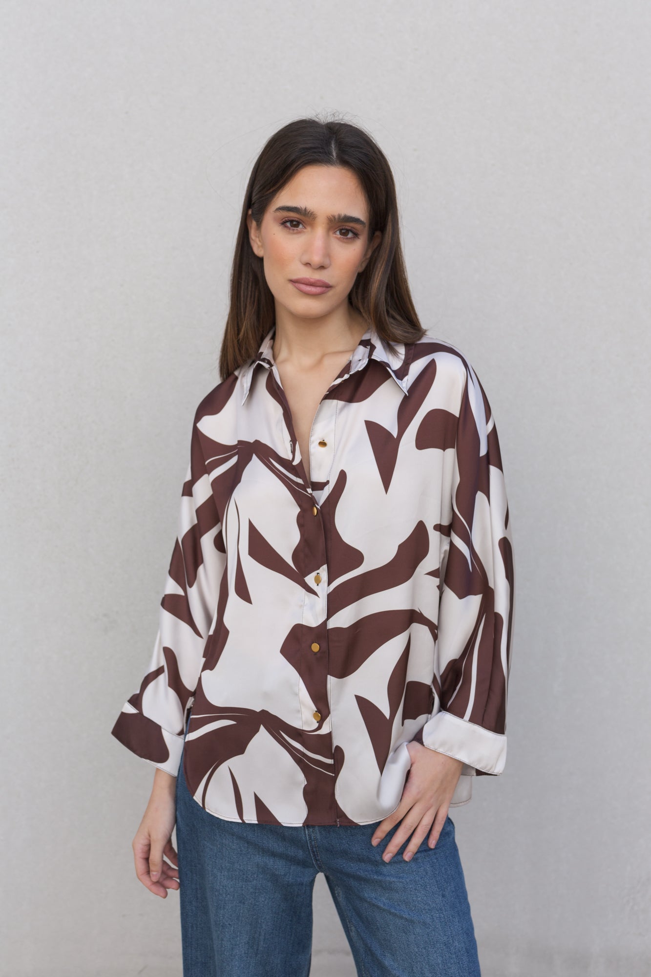 Chemise en satin imprimée Sapiato