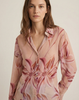 Camisa estampada floral rosa pálida