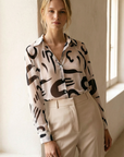 Chemise fluide transparente noir blanc