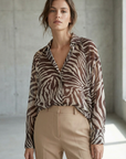Chemise transparente imprimée zèbre