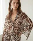 Chemise transparente imprimée zèbre