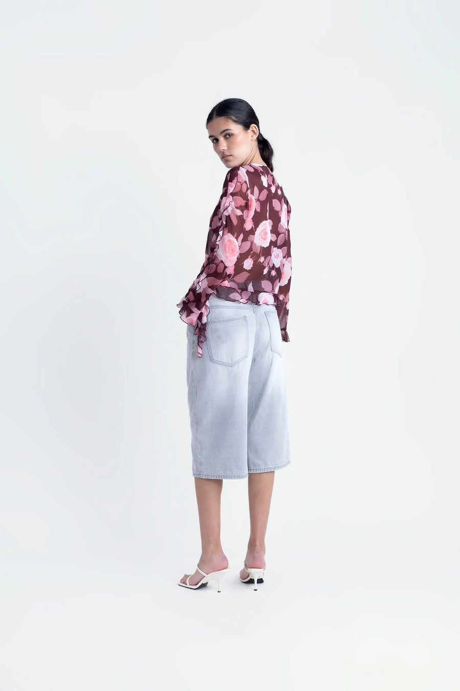 Chemisier Fleuri Femme Chic À Volants Imprimé, Élégance Confort Pour Toutes Occasions vue 8