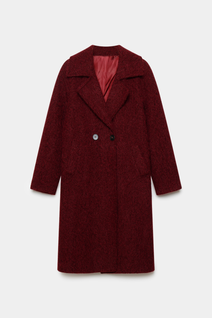 Manteau long effet fourrure synthétique – Coupe droite doublée – Col tailleur