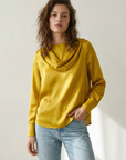 Satin top with pleats