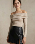 Leather effect skirt shorts