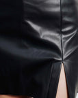 Leather effect skirt shorts