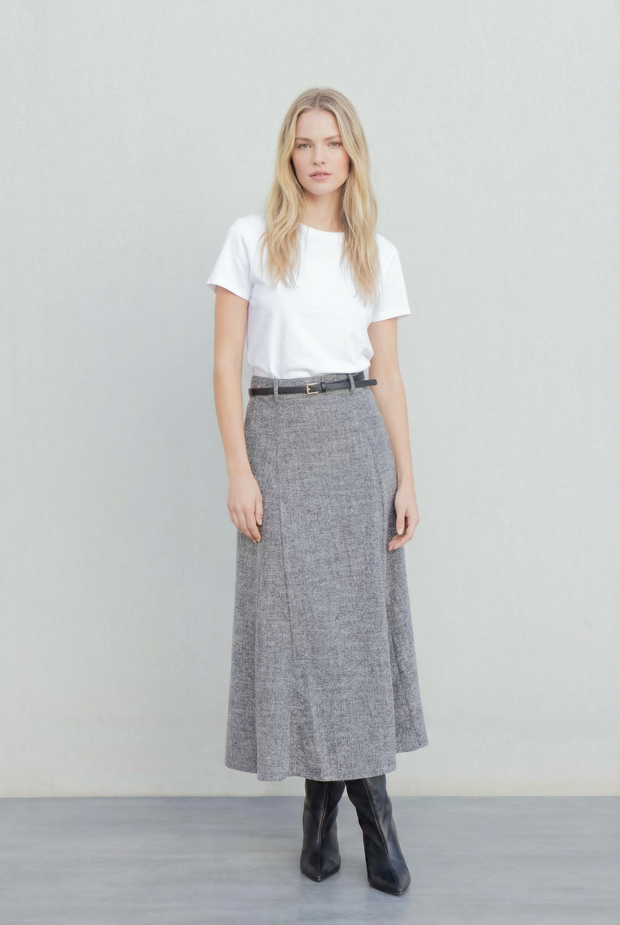 Jupe Grise Taille Haute