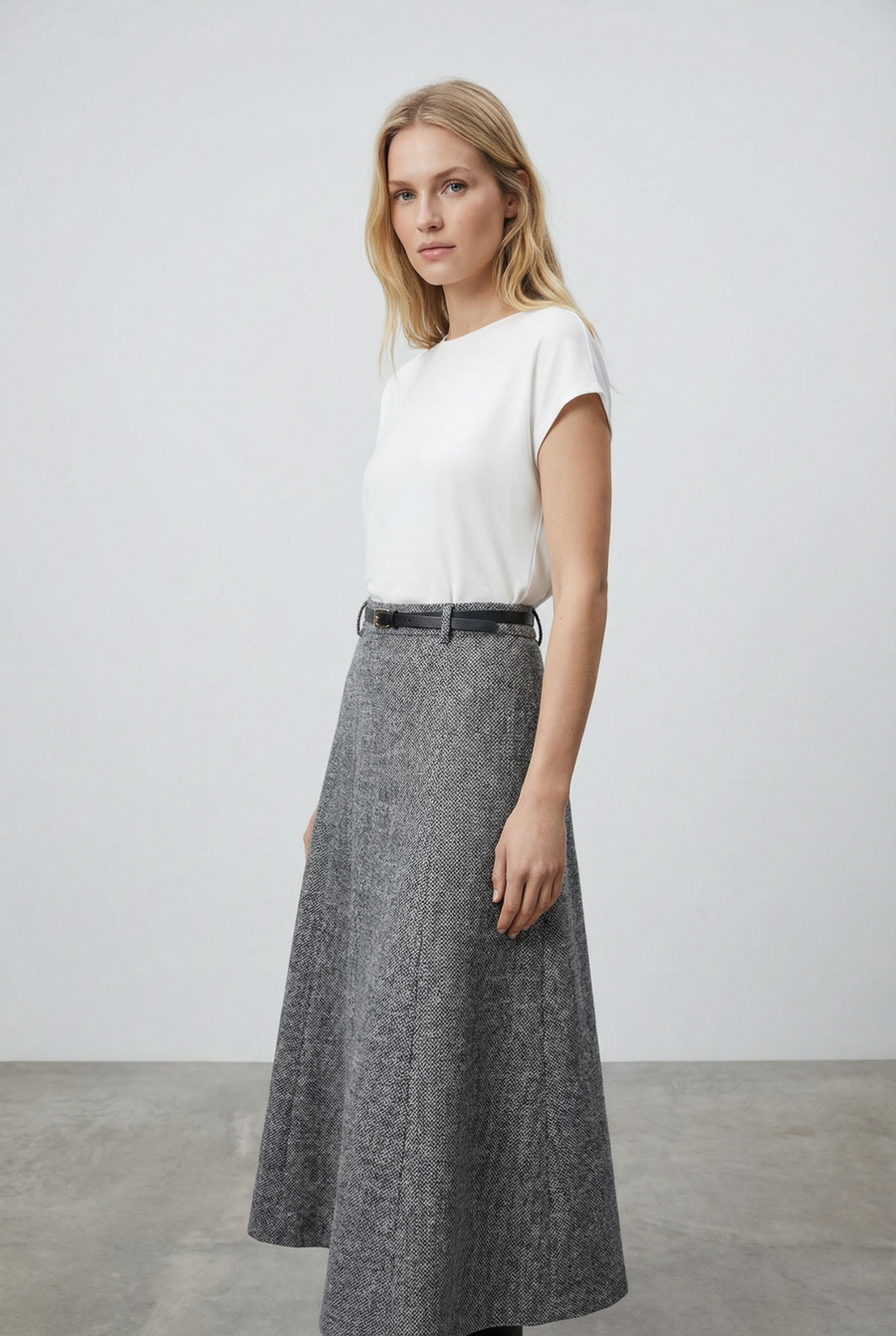 Jupe Grise Taille Haute