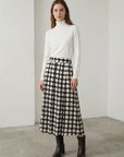 Jupe Noir et Blanc Midi à Pois