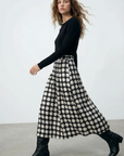 Jupe Noir et Blanc Midi à Pois