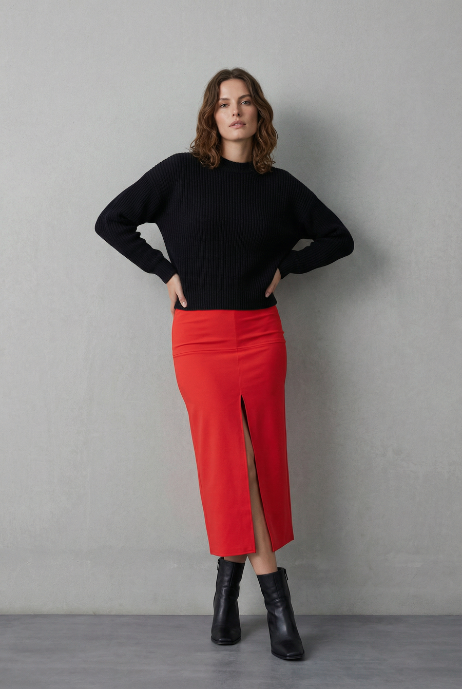 Jupe Rouge Longue Fendue