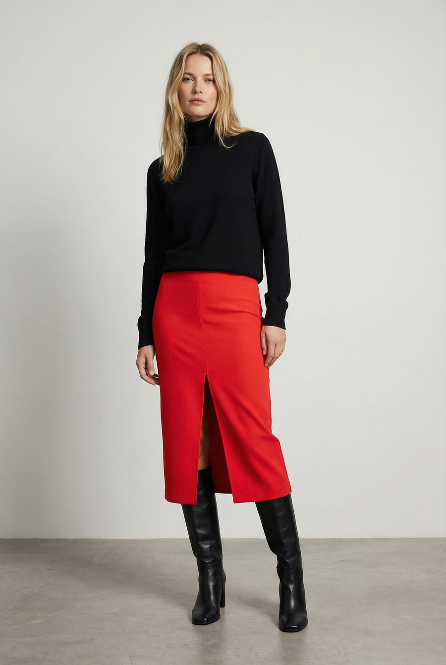 Jupe Rouge Longue Fendue