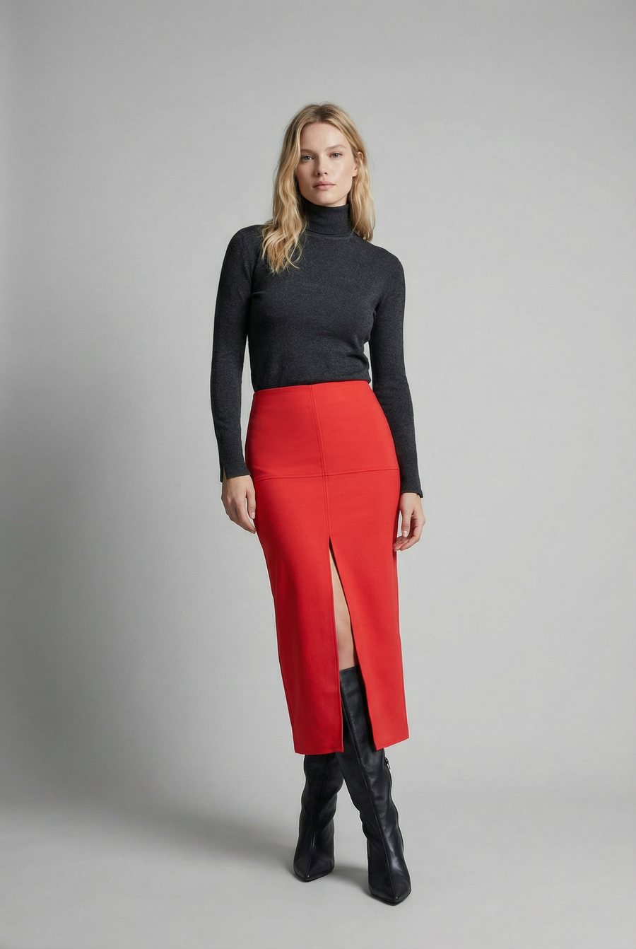 Jupe Rouge Longue Fendue
