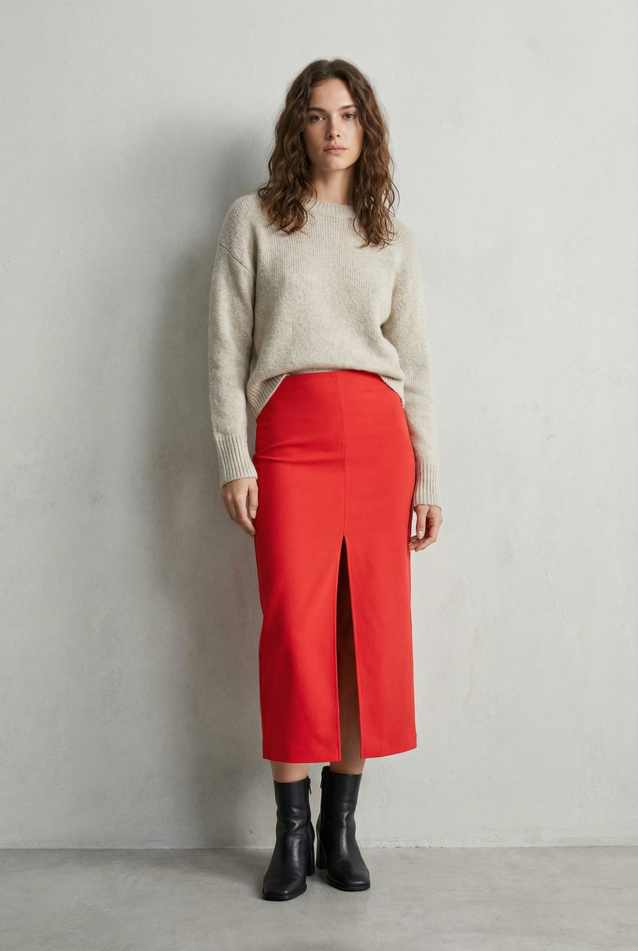 Jupe Rouge Longue Fendue