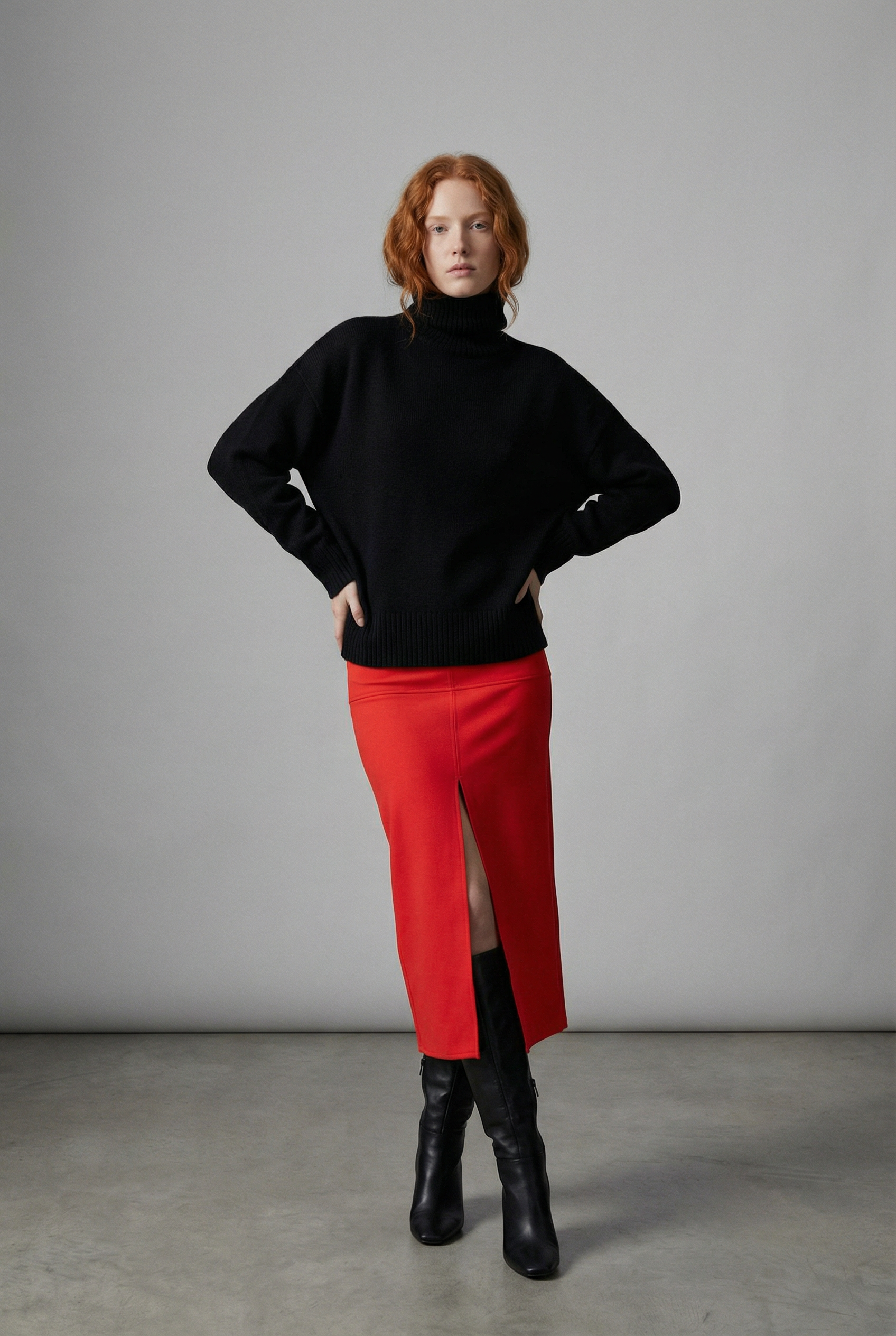 Jupe Rouge Longue Fendue