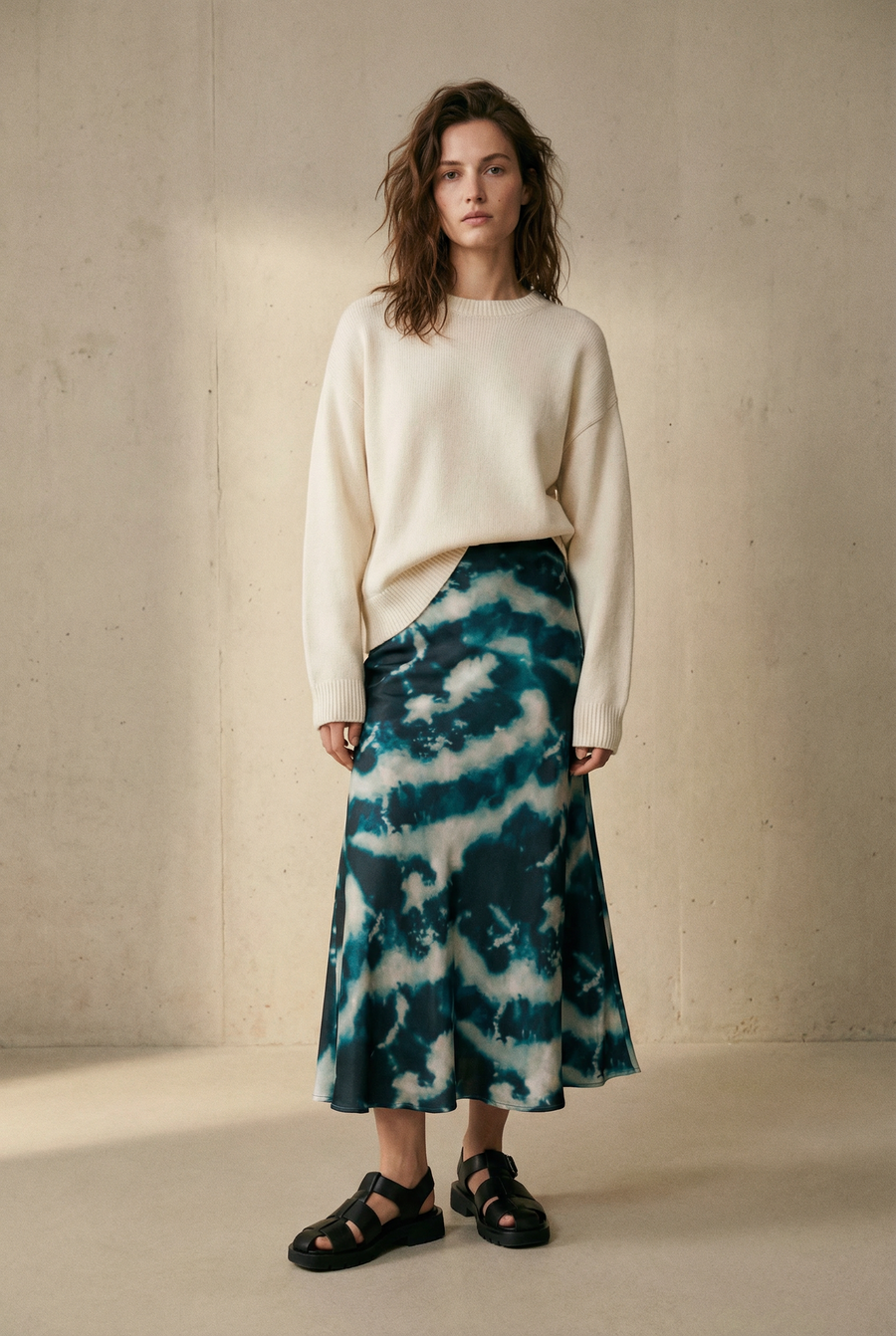 Jupe Tie And Dye Satinée