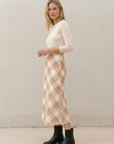 Jupe midi chic À Carreaux