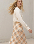 Jupe midi chic À Carreaux