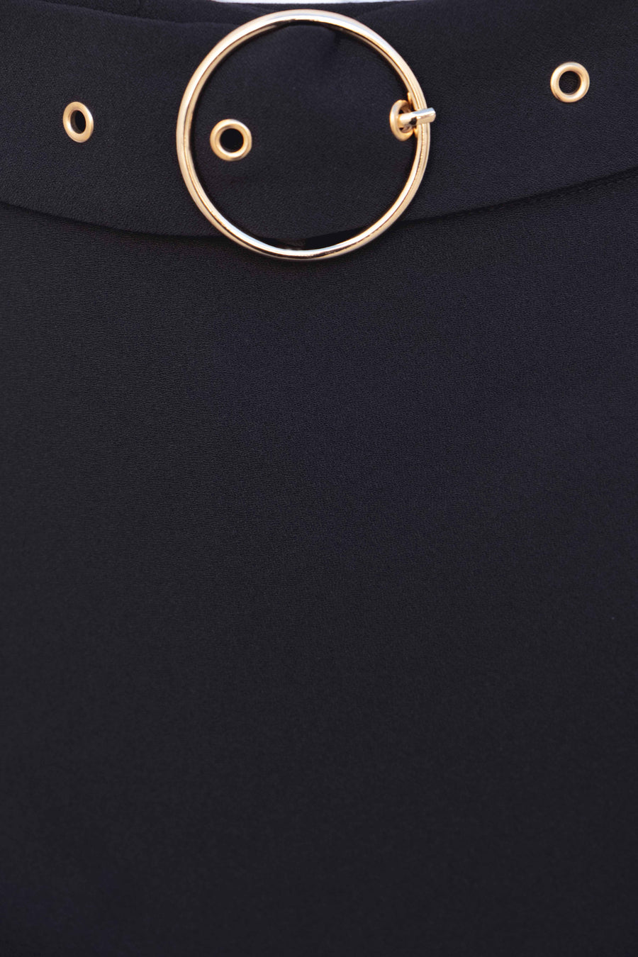 Jupe midi noire ceinturée taille haute élégante pour femme