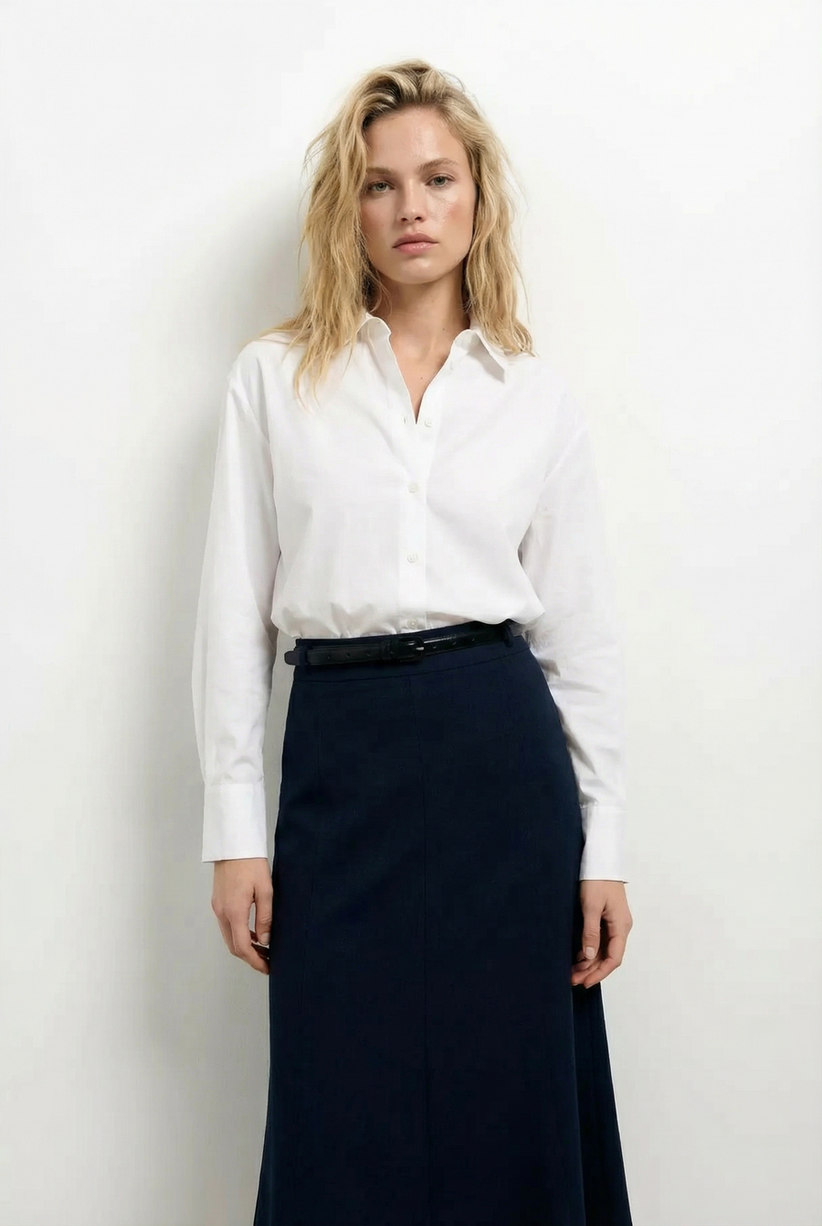 Jupe bleue marine ou marron avec Ceinture