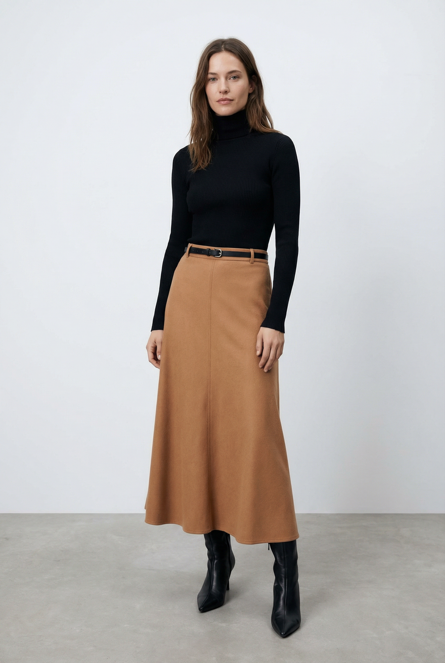 Jupe bleue marine ou marron avec Ceinture