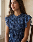 02. Blouse smockée manches volantées
