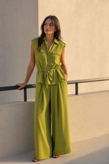 Ensemble saharien sans manches palazzo